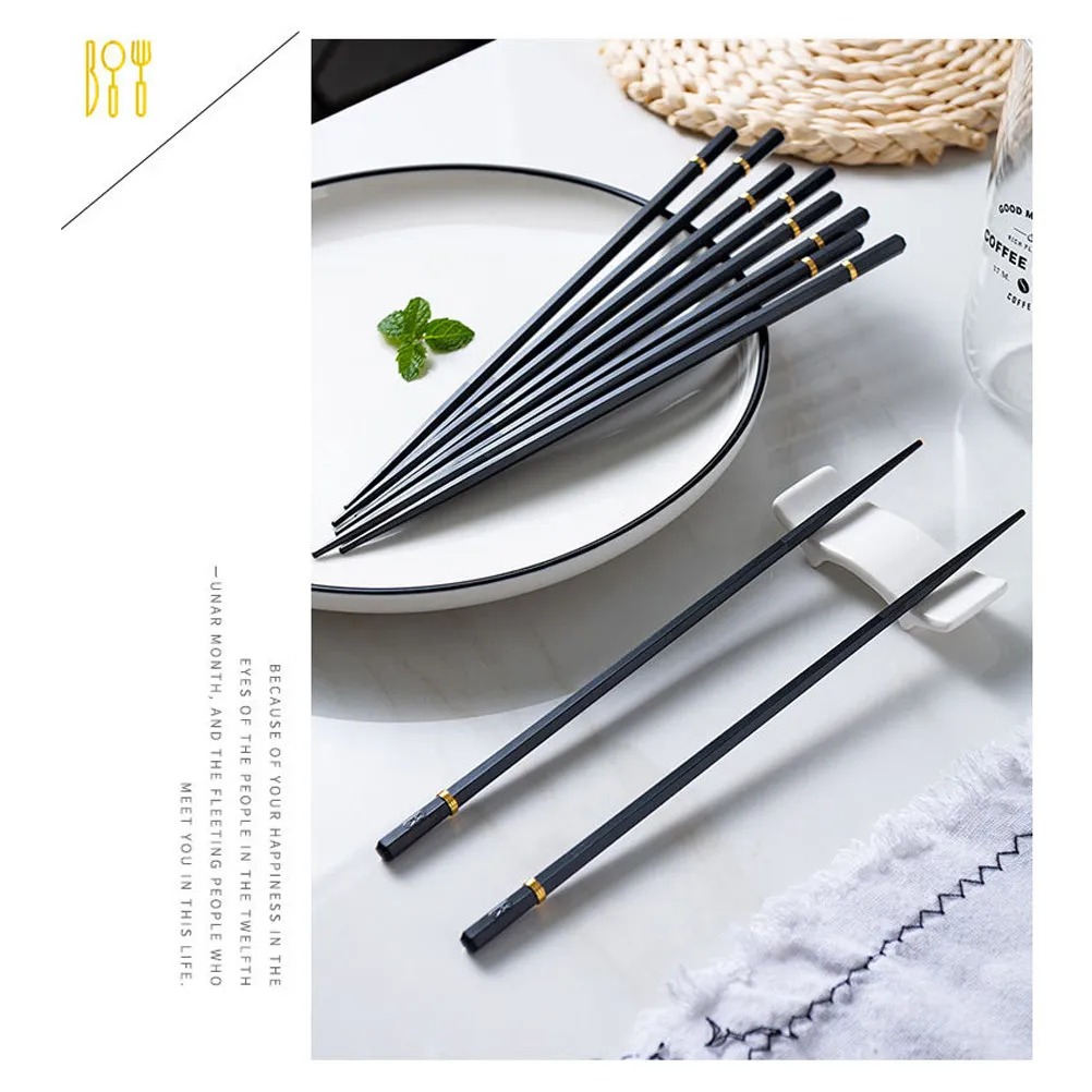 5 Pares de Palillos de Punta Puntiaguda, Acabado Liso de Primera Calidad, Anti-Quemaduras, Vajilla para Comidas Japonesas y Chinas, Uso Diario en el Hogar
