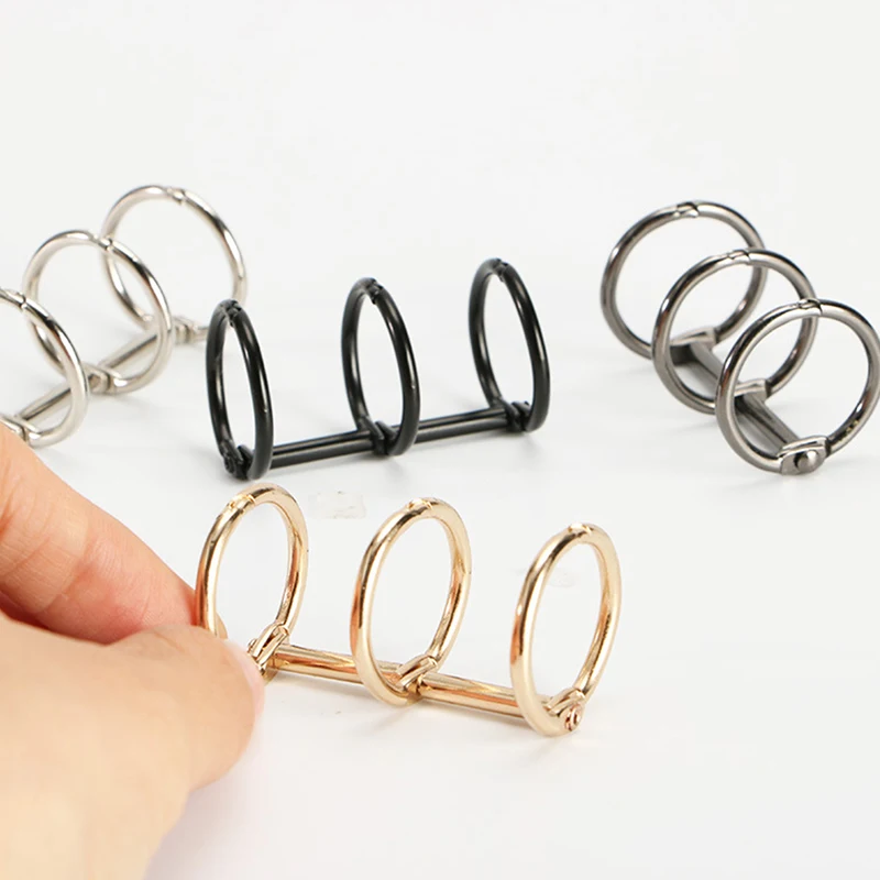 2pcs Metal 3 Rings Binder Notebook Hinged Rings Album Spiral Binder Rings Loose Leaf Circle Binding Clip