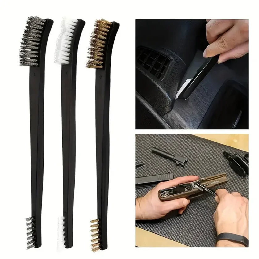 7pcs/set Mini Double-end Wire Polishing Brushes Universal Stainless Steel Nylon Pick Set Polishing Detail Rust Brush Clean Tool