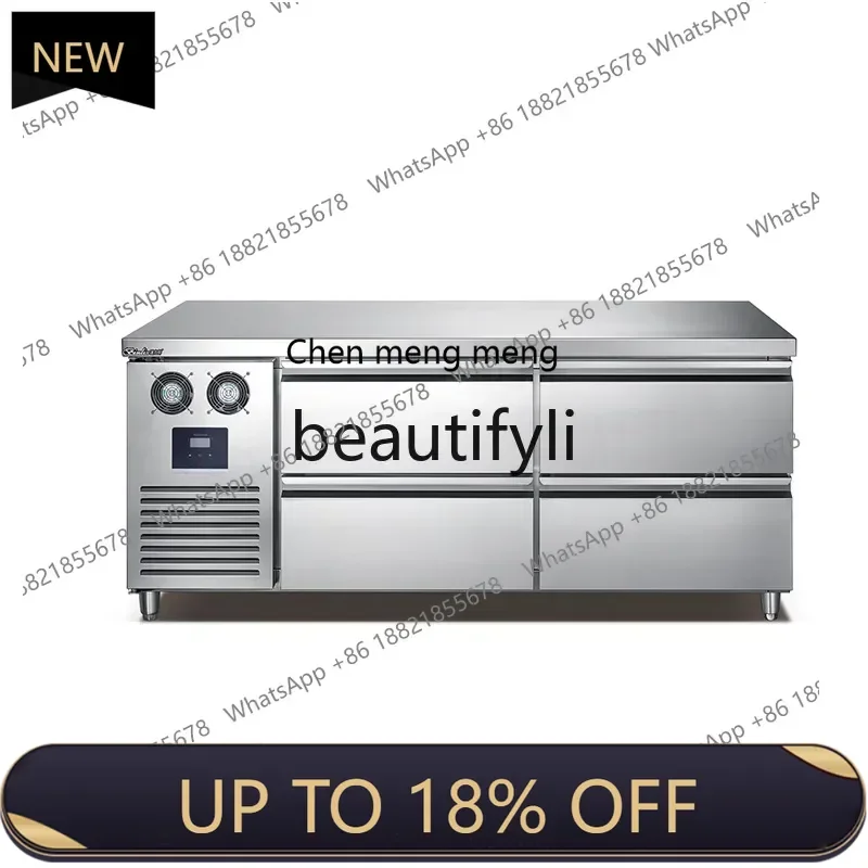 

Z189 Commercial Operation Counter Refrigerator Freezer Horizontal Freezer Flat Cooling Fresh-Keeping Water Bar Counter150 76 80