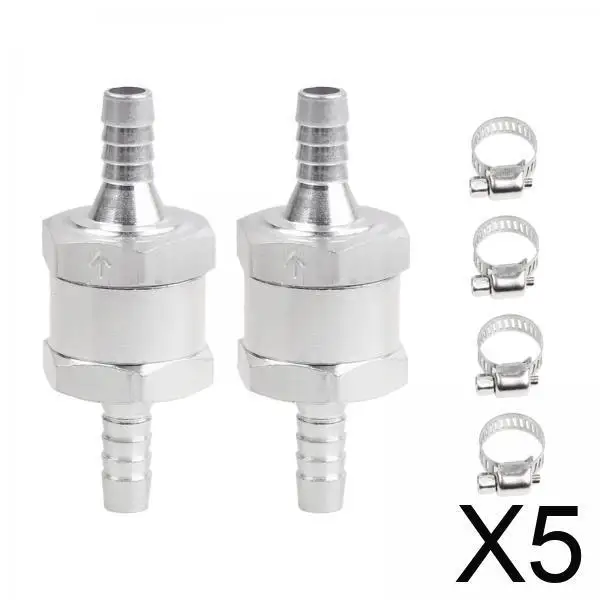 

Обратный обратный клапан с хомутами для шлангов Универсальный алюминиевый клапан топливного насоса для бензина, масла, воды