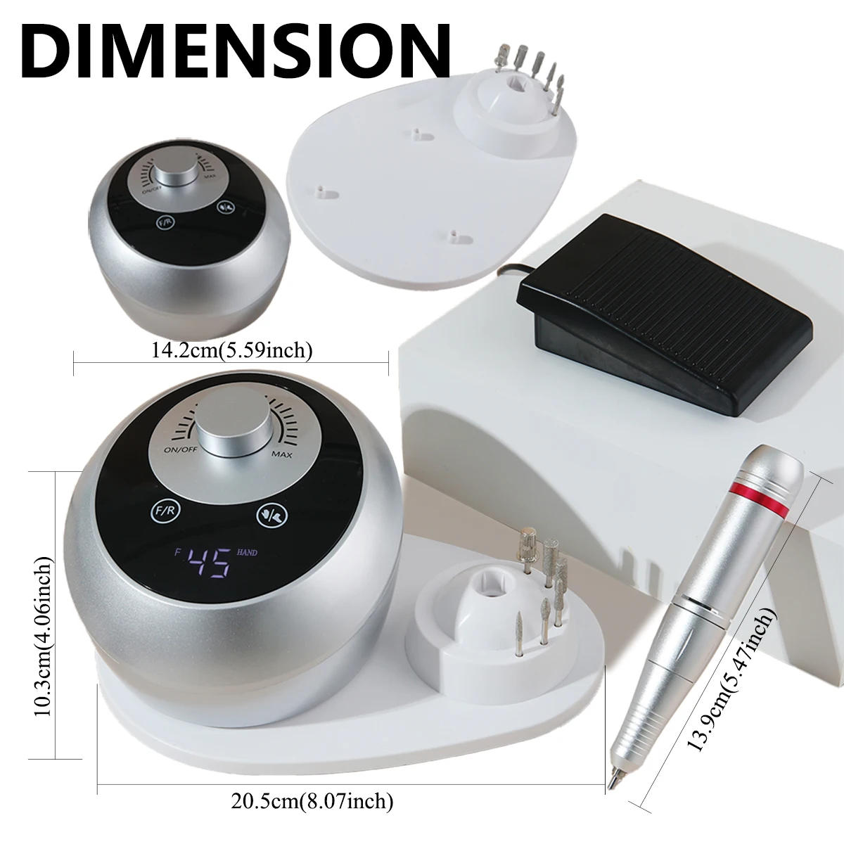 Perceuse à ongles électrique 45000 tr/min, Machine de manucure professionnelle, ensemble de ponceuse à ongles avec foret à ongles, équipement de polissage Portable pour Salon