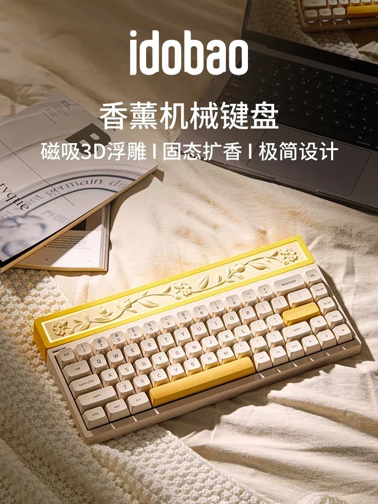 idobao ID68 Aromatherapy Mechanical Keyboard 2Mode Wireless Bluetooth Keyboard 68keys Hot-Swap Gaming Keyboards For Win/Mac Gift