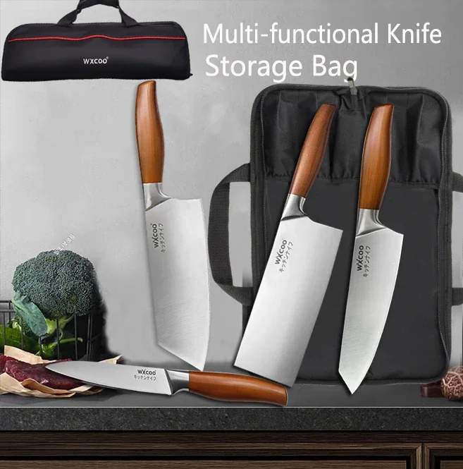 WXCOO Professional Chef's Knife Bag Fish Boning Knives Japanese Household Stainless Steel Fruit Slicing Utility Knife BBQ Cutter