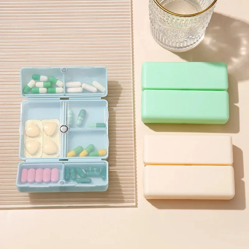 1/2/3/4Pcs Magnetic Pill Case Organizer Foldable 7 Day Pill Organizer Daily Pill Box Organizer With 7 Compartments Portable