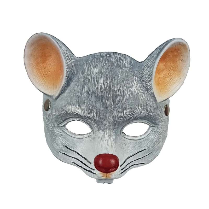Máscara disfraz ratón, cómoda máscara media espuma PU, accesorios disfraces Halloween para adultos y