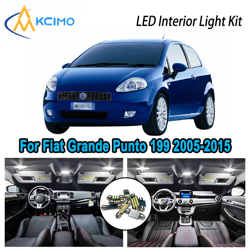 

For Fiat Grande Punto 199 2005-2015 2006 2007 Premium Bright LED Interior Dome Map Trunk Light Kit Car Led Lamps Canbus No Error