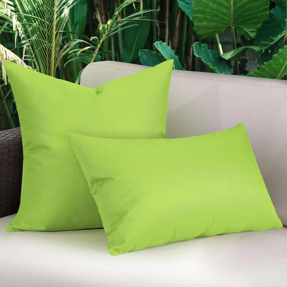 

Waterproof Outdoor Throw Pillow Cover, Solid Pu Coating Throw Pillow Case Uv Protection Garden Cushion Cover For Patio Sofa