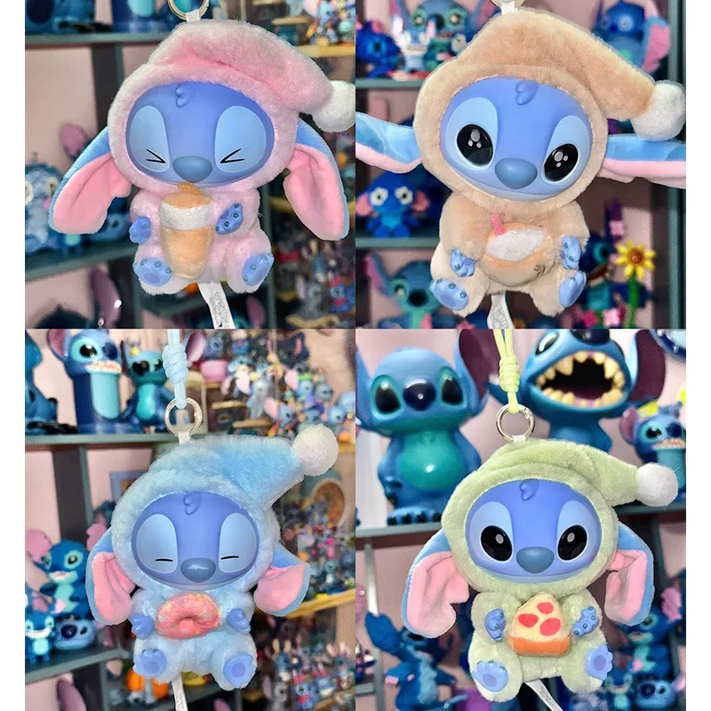 Borsa per scatola cieca Kawaii Stitch Eat Some Thing Before Sleep Series Ciondolo in vinile Bambola carina Scatola misteriosa Bambola soffice Regalo a sorpresa
