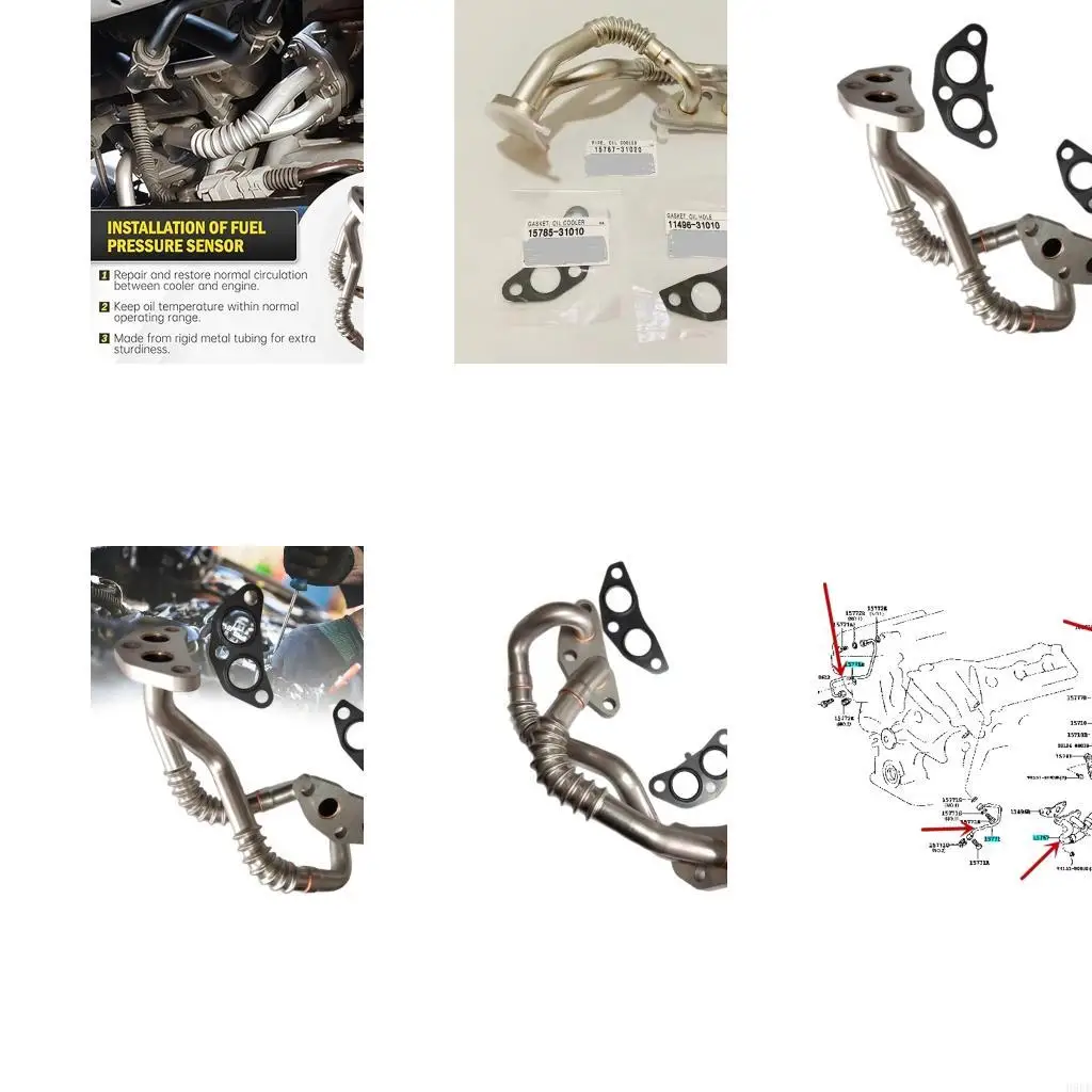 Engine Bay Oil Pipe Assembly Service Tube 1576731020 for Seller-Stated 3.5L 2GR Use, Metal Preformed Layout H9EE