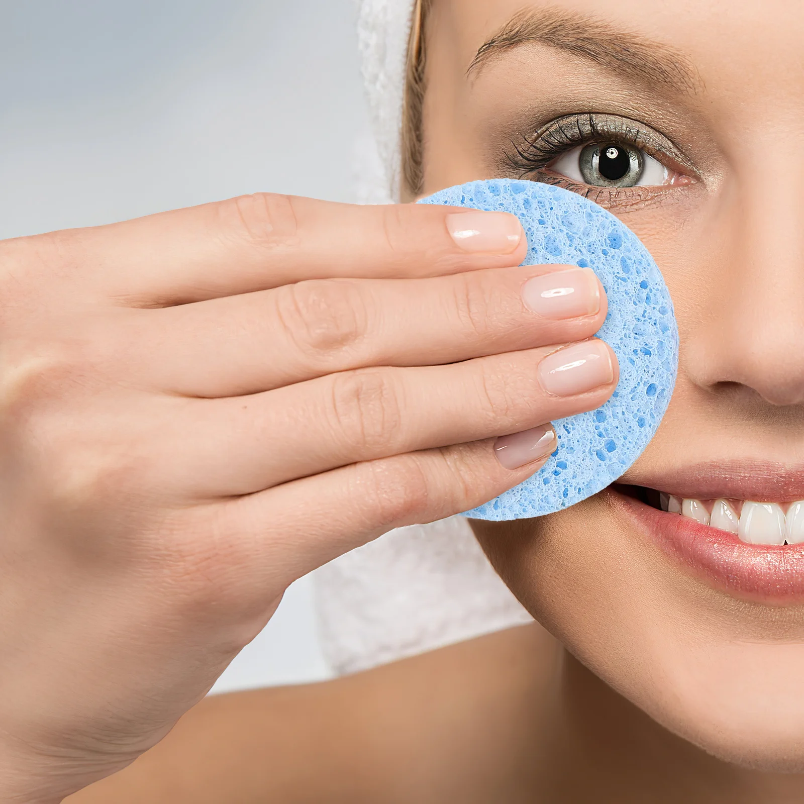 Esponjas faciales de pulpa de madera, 10 Uds., seguras para la piel, limpieza diaria, eliminación de maquillaje, regalos de Navidad, esponjas faciales de celulosa