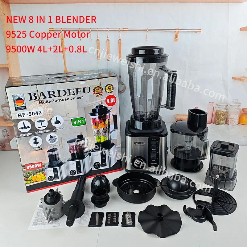 In Stock Silver Crest Blender 3 in 1 9500W 3L Multifunction Stainless Steel Housing Food Processor Commercial Blender 6 in 1