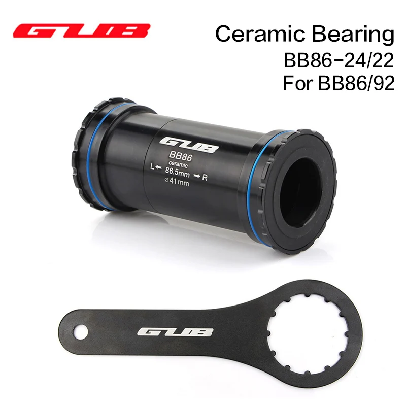 GUB BB86 24/22mm Ceramic Bearings Bicycle Press Fit Bottom Brackets Thread lock for MTB Road Bike Parts 24mm Crankset Chainset