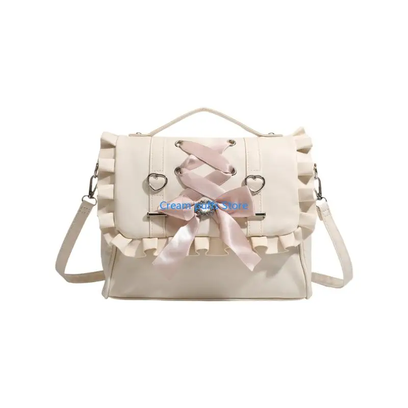 50LE Anime Themed Convertible Backpack Purse Adjustable Strap Heart Detail And PU Shoulder Bag Crossbody Bags for Girls