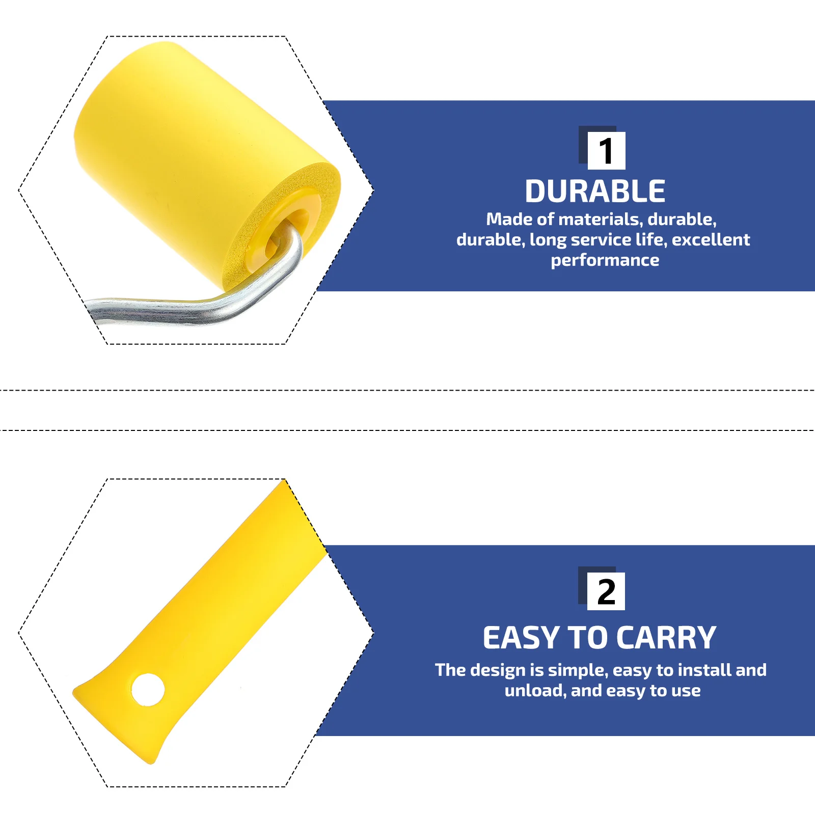 

Seam Roller Tool 2 inch Rubber PP Wallpaper Smoothing Construction Supplies Durable H Compact Design No Damage Scratch