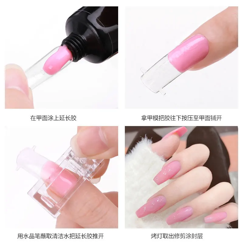 Clip strumenti per Gel per unghie rosa trasparente Manicure per forme di estensione Kit di Clip acriliche per Nail Art