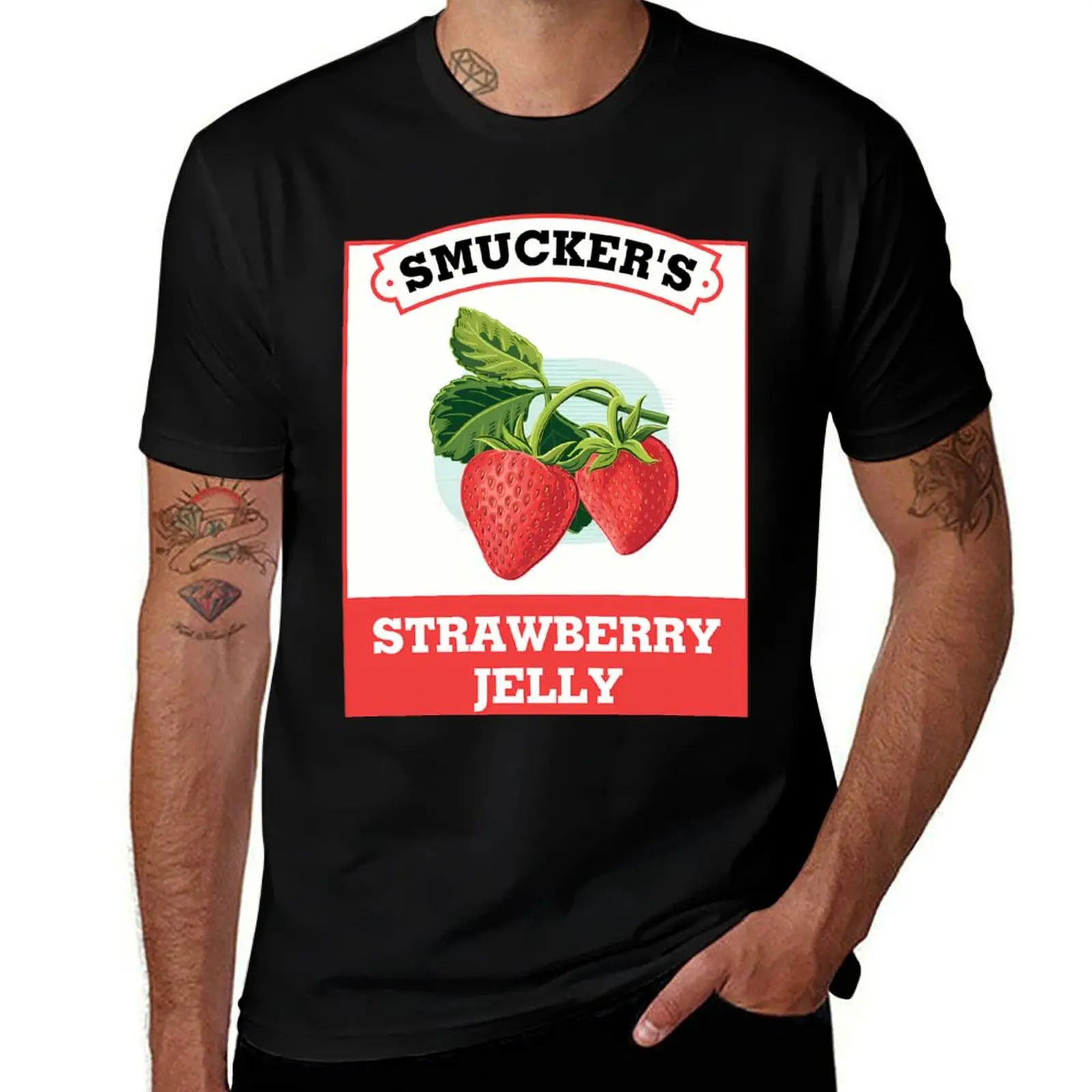 

Футболка забавная темная футболка Smucker's Jelly Хэллоуин Клубничные рубашки дизайнерские рубашки мужской юмор футболка костюм