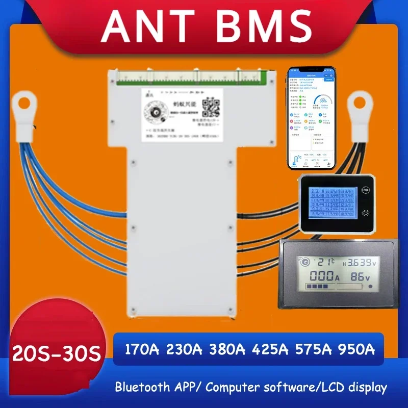 Smart 20S ~ 30S ANT BMS Lifepo4 li-ion LTO Battery Protection Board 1050A 380A 170A Bluetooth APP Phone 24S 26S 28S 84V 96V 126V