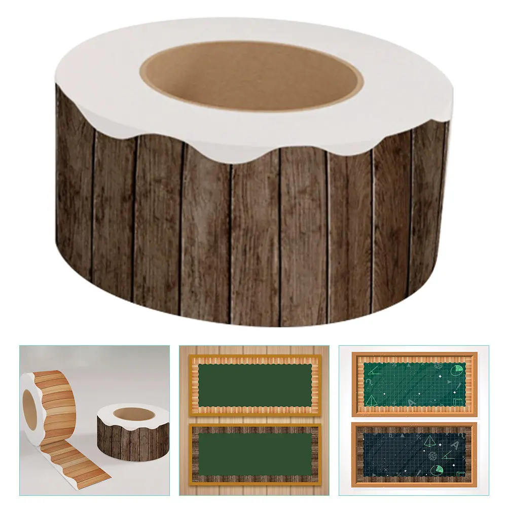 

Декоративная наклейка-бордюр для доски объявлений с текстурой дерева, толстая гибкая бумага, имитирующая планку, для оформления класса