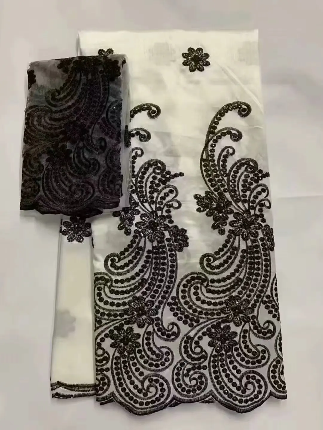 African George Lace Fabric With Blouse 5+2 Yards Sets For Party Dress Design Nigerian Embroidery Guipure George Lace Hot Selling