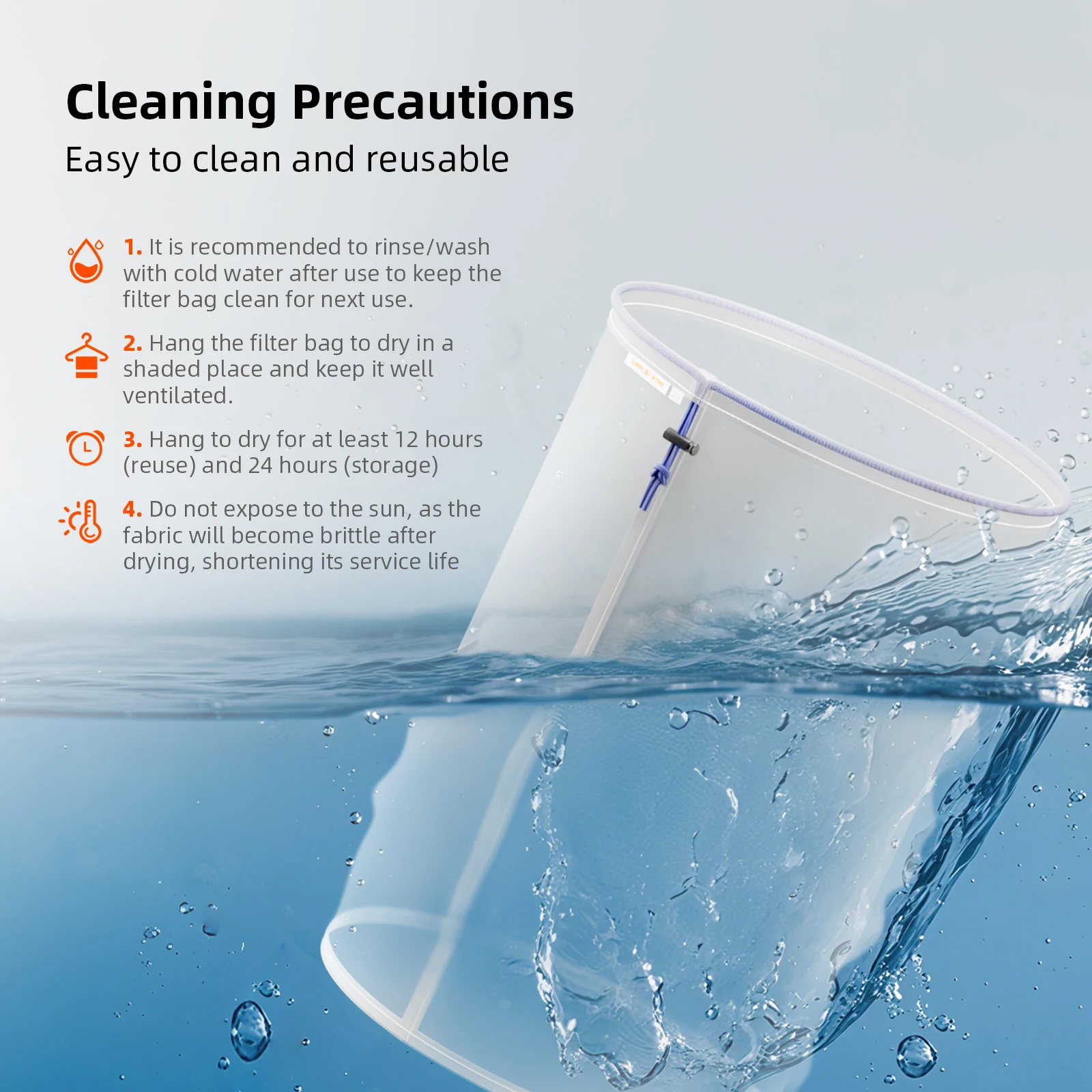 أكياس فلتر شبكية قابلة لإعادة الاستخدام سعة 5 جالون من Spider Farmer |   مع شاشة الفلتر وحقيبة التخزين |   25-220 ميكرون للنباتات