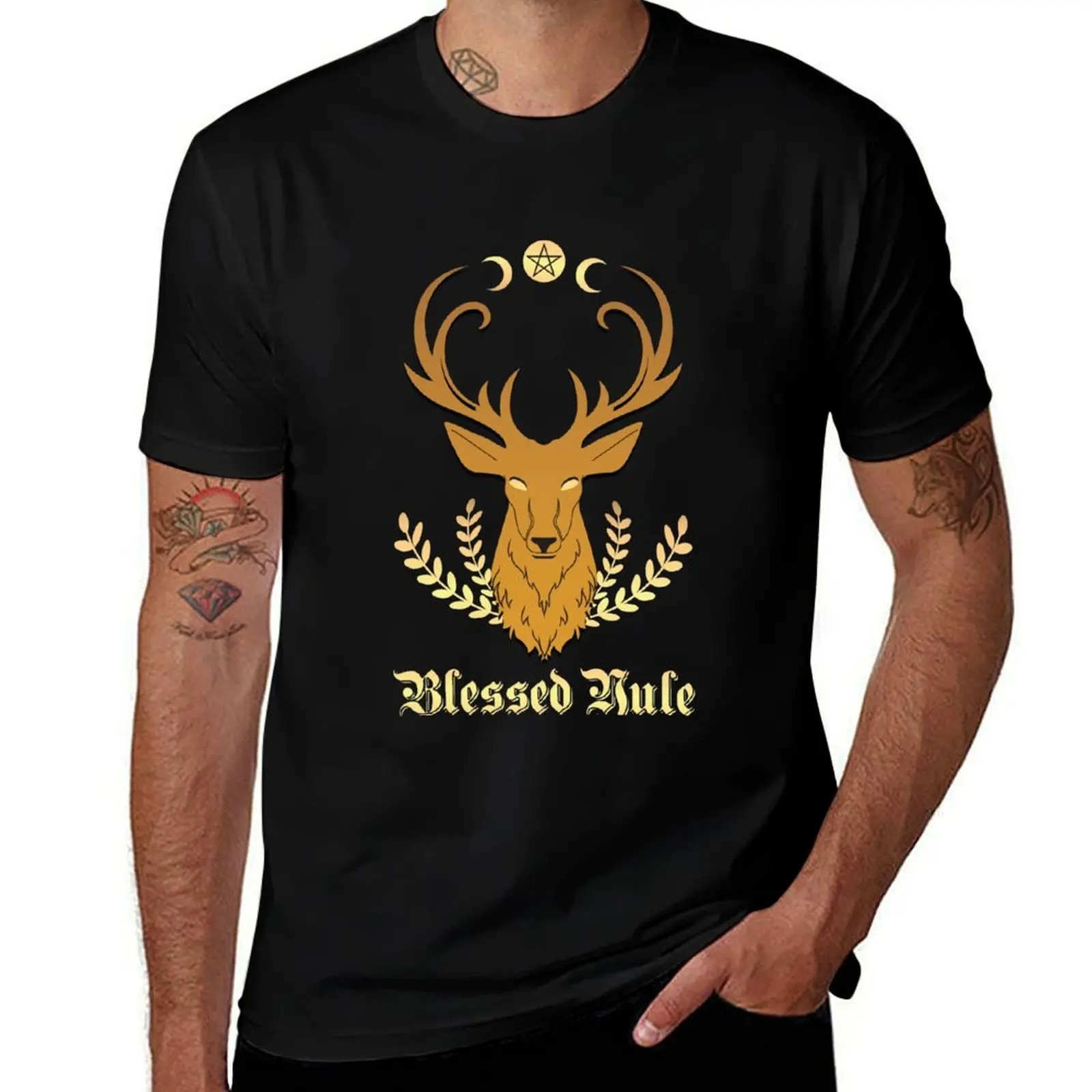 

for Christmas Yule graphic Triple Cernunnos anime Blessed man Moon shirt designer Stag with man tshirt T-Shirt t t shirts