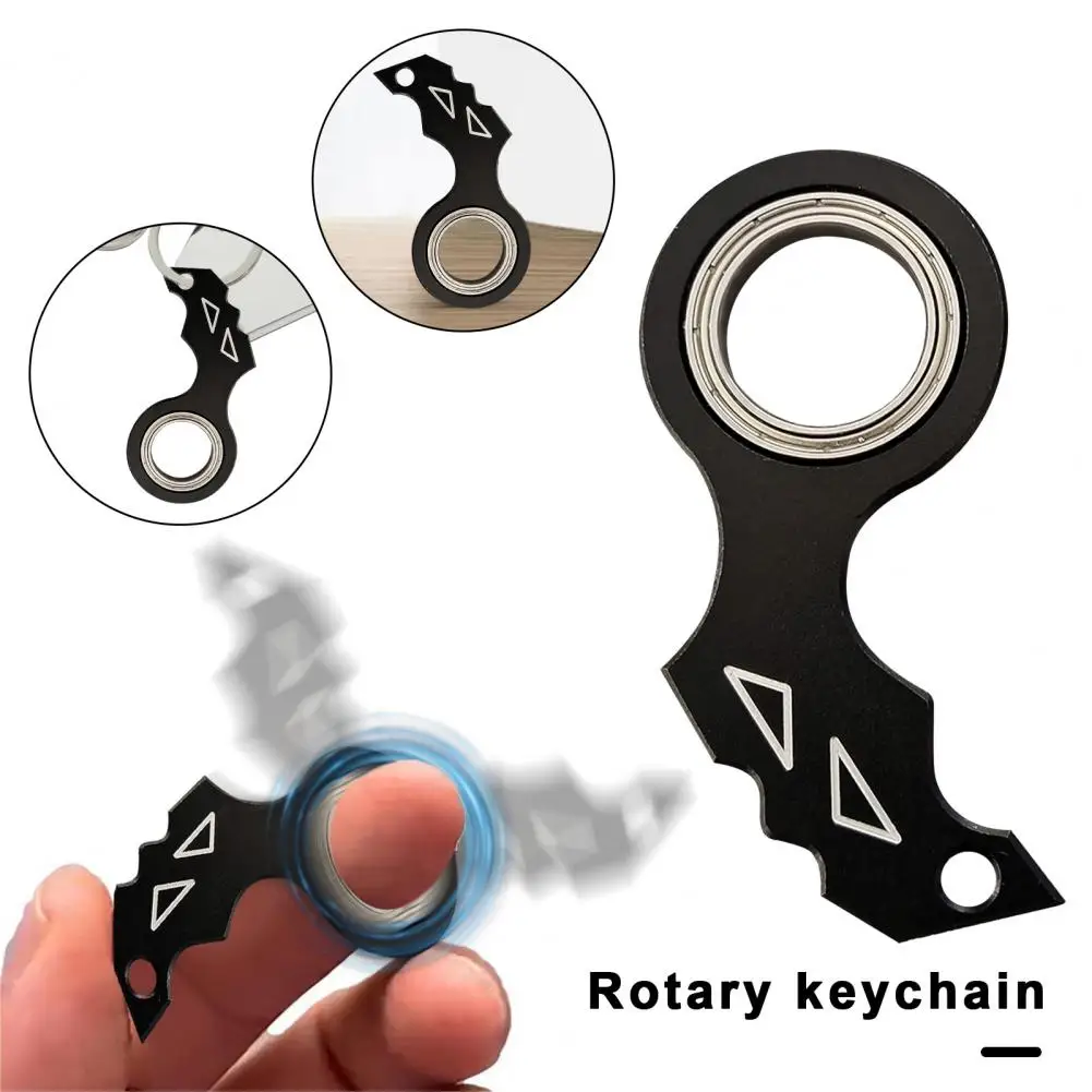 Brelok do kluczy Spinner Metal Fingertip Spinning Keyring Finger Fidget Ring dla nastolatków dorosłych łagodzi niepokój nuda brelok do kluczy Fidget Toy