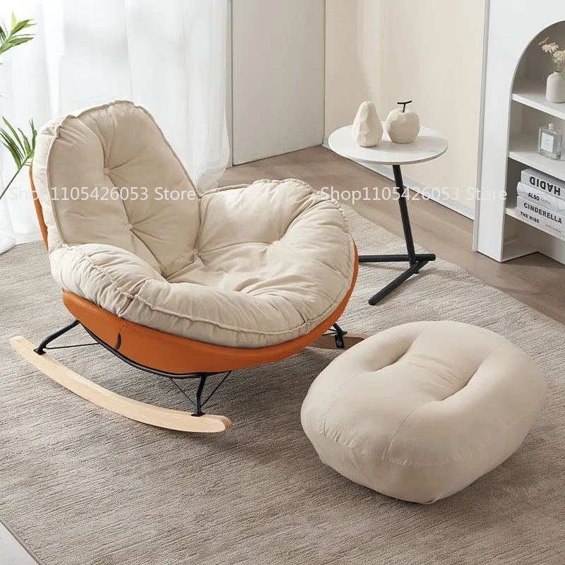 Lazy sofa rocking chair single eggshell chair living room bedroom cream wind small sofa swing chair leisure penguin