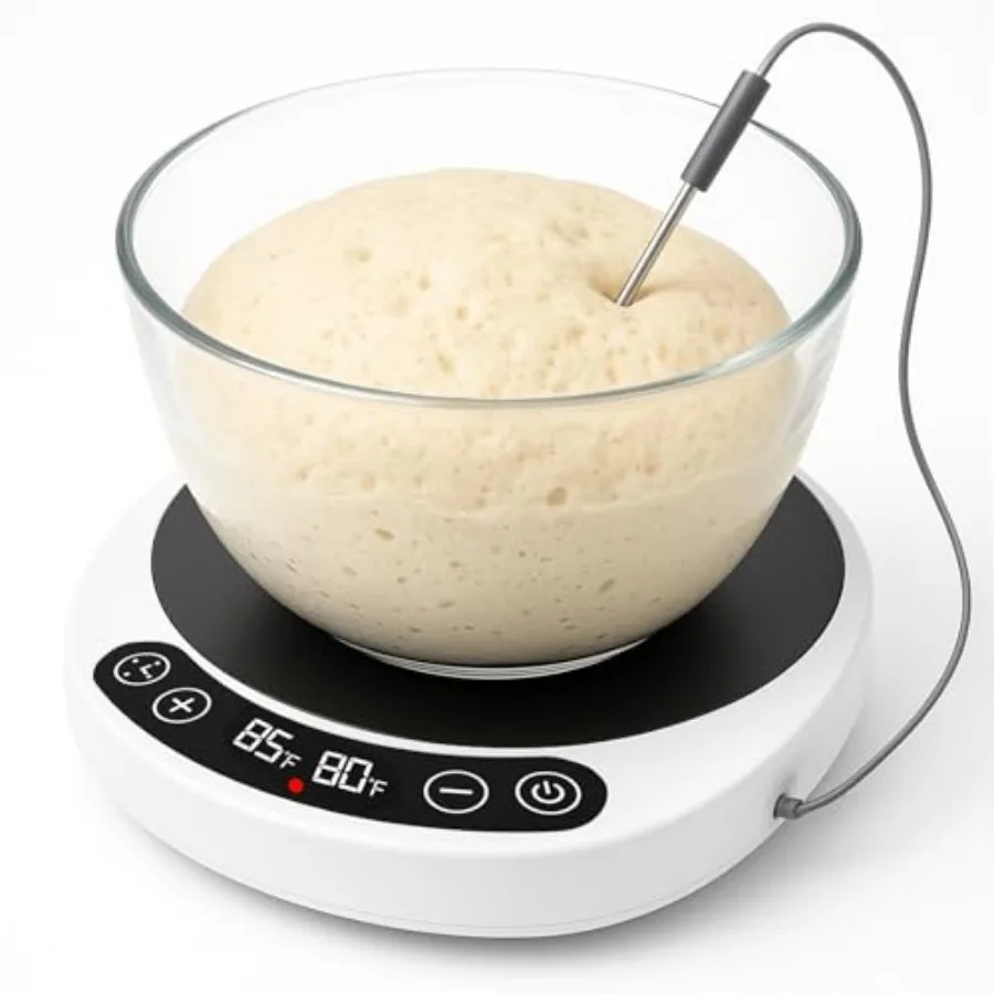 

Pro 2026 Larger Sourdough Starter and Dough Warmer Upgraded with Real-Time Dough Probe Dual-Temp Display 70-110°F Precision Con