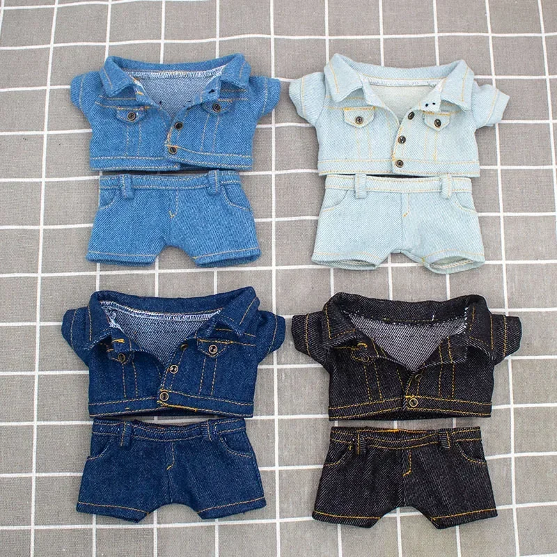 20cm 15cm cotton doll dress denim jacket suit doll clothes doll accessories