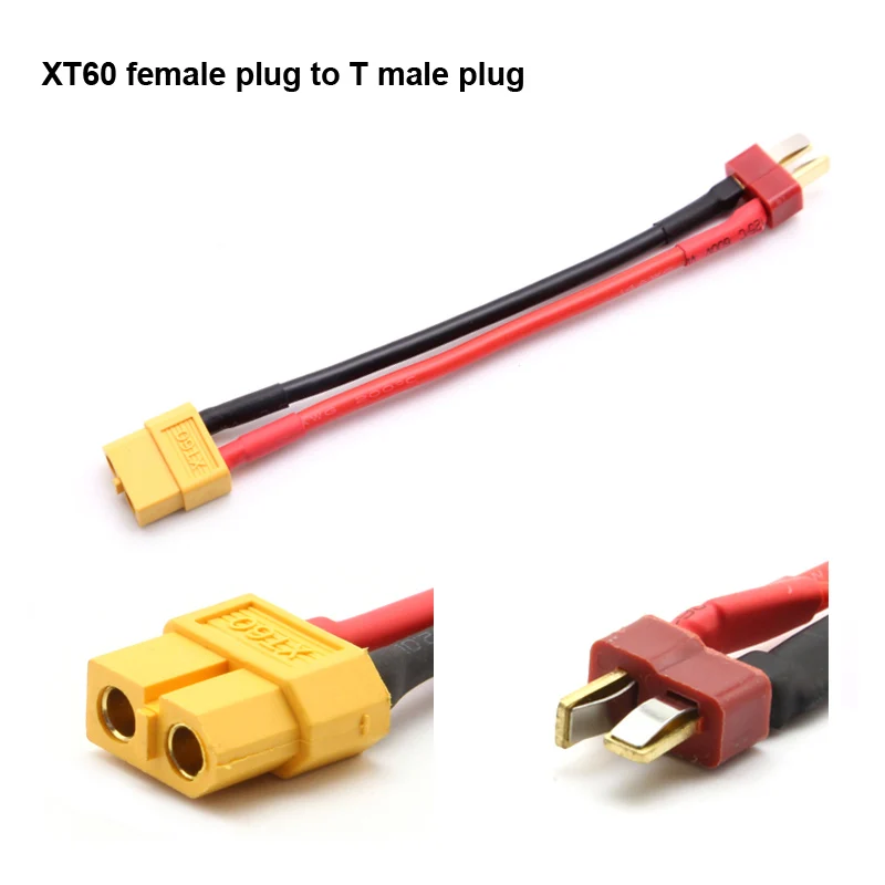 Adaptateur femelle vers mâle 10/12/14/16awg 10cm pour batterie Lipo RC, connecteur Xt30/Xt60/Xt90/Ec3/Ec5/Mpx/Trx/Xt150 T, 1 pièce