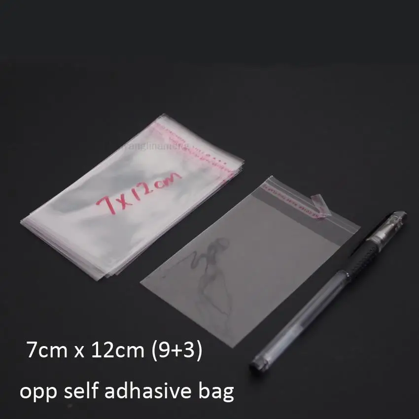 1000pcs/lot Resealable Bopp Cellophane Bag 3x6/5x7/5x8/6x8/6x12/7x12/8x10cm Transparent Gift Packing Bags Self Adhesive small