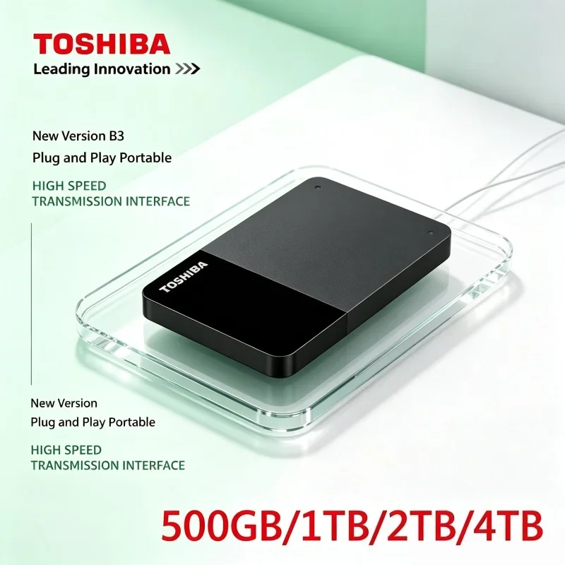 Compact Toshiba Canvio Ready B3 Mobile Hard Drive USB3.0 1TB 2TB 4TB 2.5 Inch External HDD For Daily Data Backup & Storage