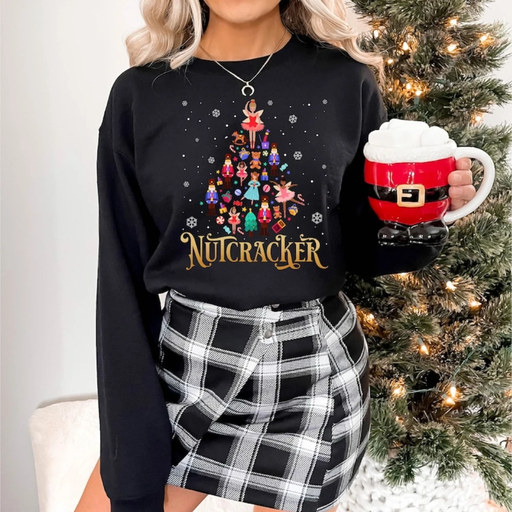 Christmas Sweatshirt for Women Y2k Clothes Nutcracker Fan Tops The Nutcracker Ballet Gift Ballerina Crew Neck Hoodie Squad Goals