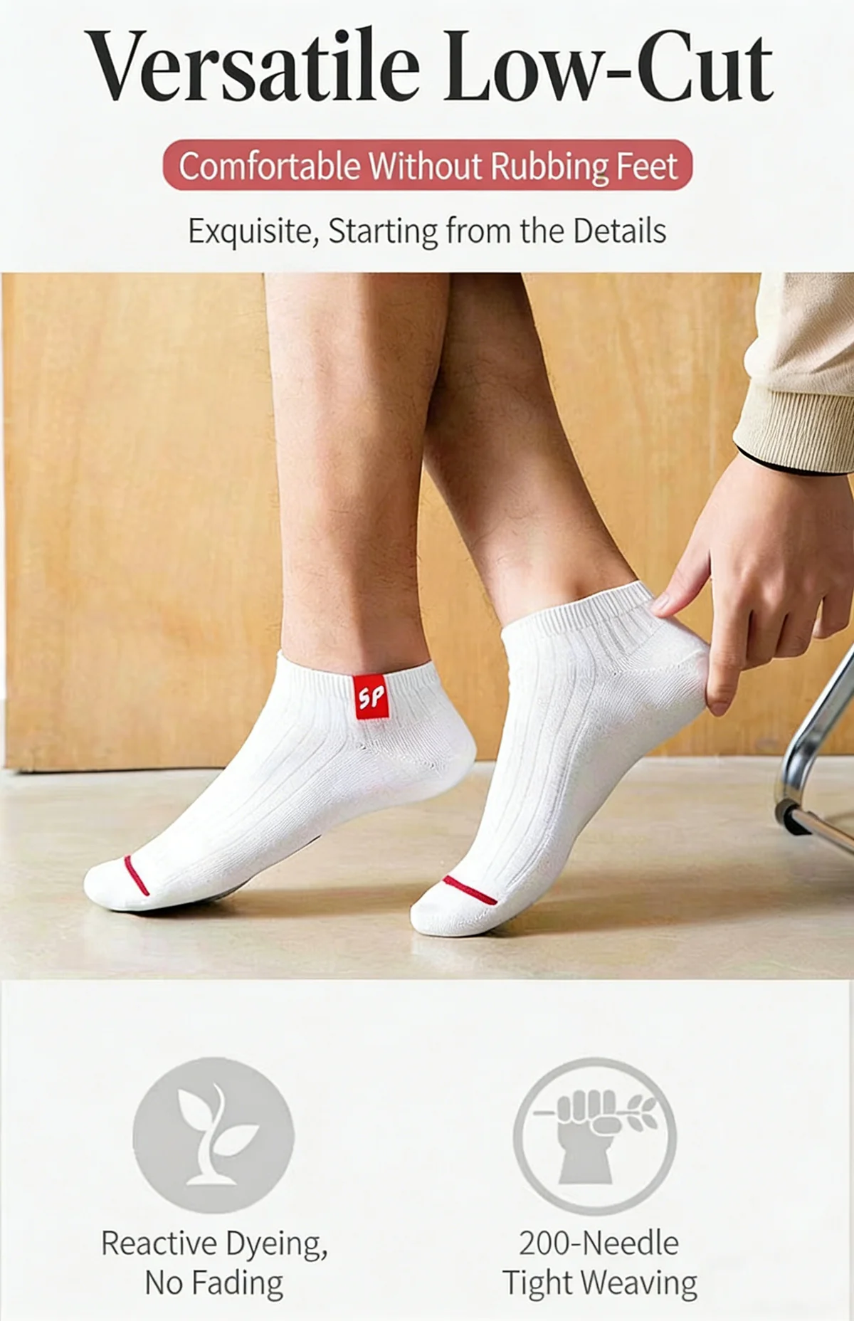 5 Paar 2026 neue Knöchelsocken, niedrig geschnitten, bequem, geruchsabweisend, schweißabsorbierende Sportsocken, geeignet für Frühling, Sommer, Herbst – Detail 9