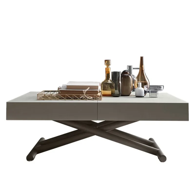 Italian minimalist multi-functional lifting coffee table dining table dual-purpose retractable folding living room household