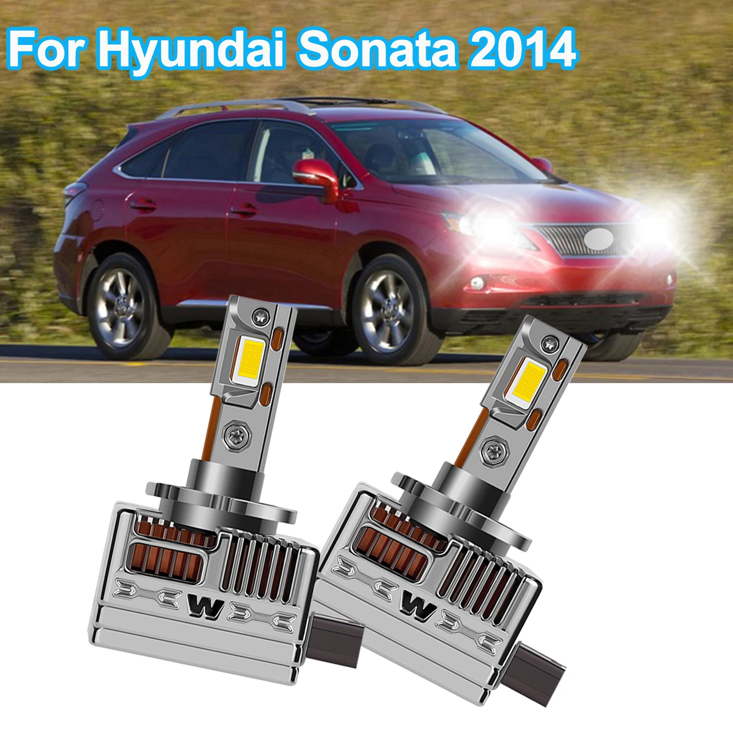 

For Hyundai Sonata 2014 HID Headlight LED Bulbs High Low Beam 3570 CSP Chips Car Lamps for Improved Visibility
