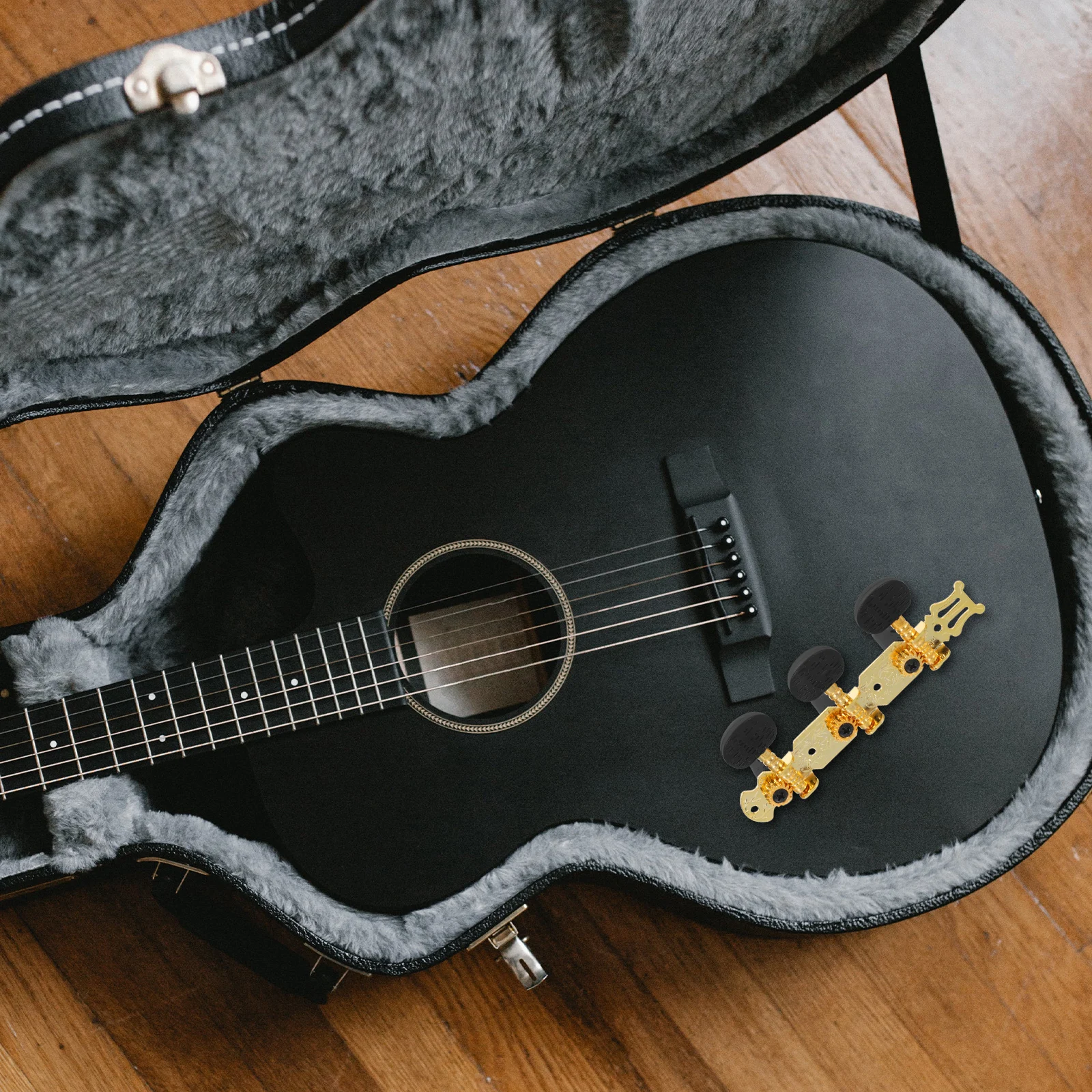 

2 Pcs Guitar Tuner Pegs Accessories Bass Tuners Classical Acoustic Tuning Black