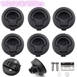 1/2/4/8/10Pcs Round Flush Pull Slam Latch for RV Boat Marine Deck Hatches Lift Pull Handle Non Key Marine Deck Locker