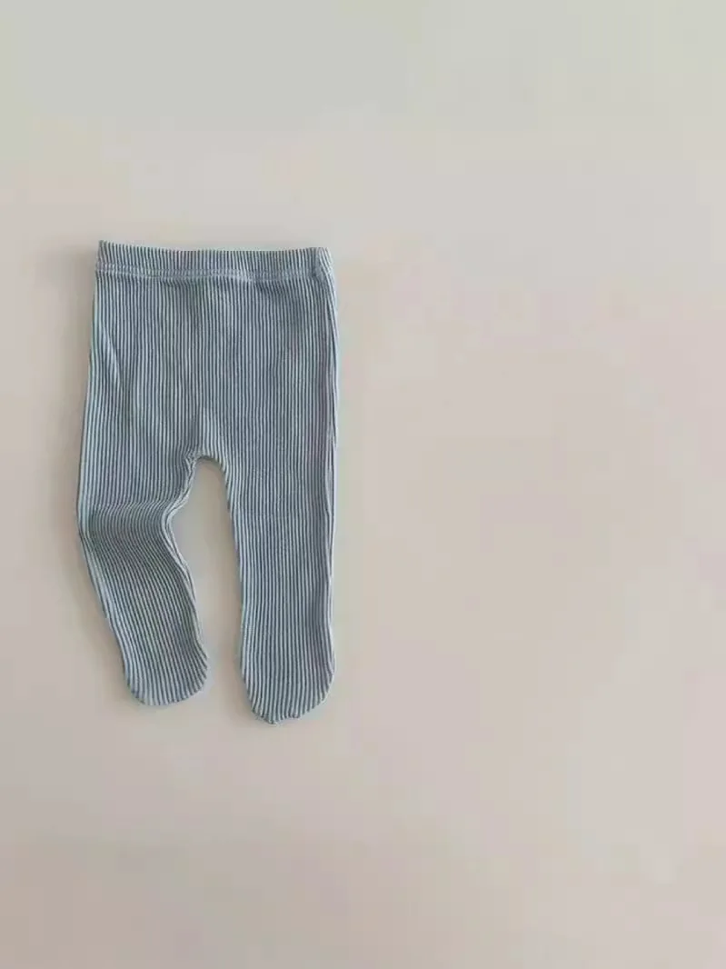 2024 Herbst neue Baby Strumpfhosen Baumwolle Kleinkind Junge Mädchen solide einfache gerippte Leggings Säugling vielseitige lässige Strumpfhose Babyhose