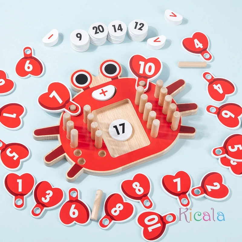 أطفال كراب عصا العد الوتد مجلس لعبة مونتيسوري عدد الإدراك الرياضيات إضافة الطرح تعلم Parish لعبة التعليم الحسي