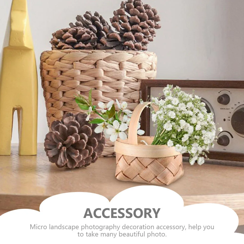

12pcs Miniature Woven Basket Mini Woven Baskets Wedding Party Favors Decor For Home Decor Micro Landscape Photography