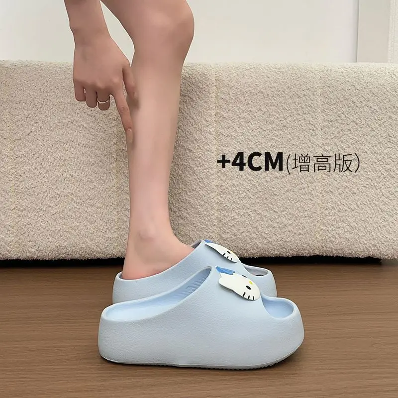 2026 Hello Kitty Cartoon Thick Sole Slippers Women Kawaii Kt Summer Soft Shoes Anime Cute Sanrio Eva Non-Slip Girls Home Sandals - view 6
