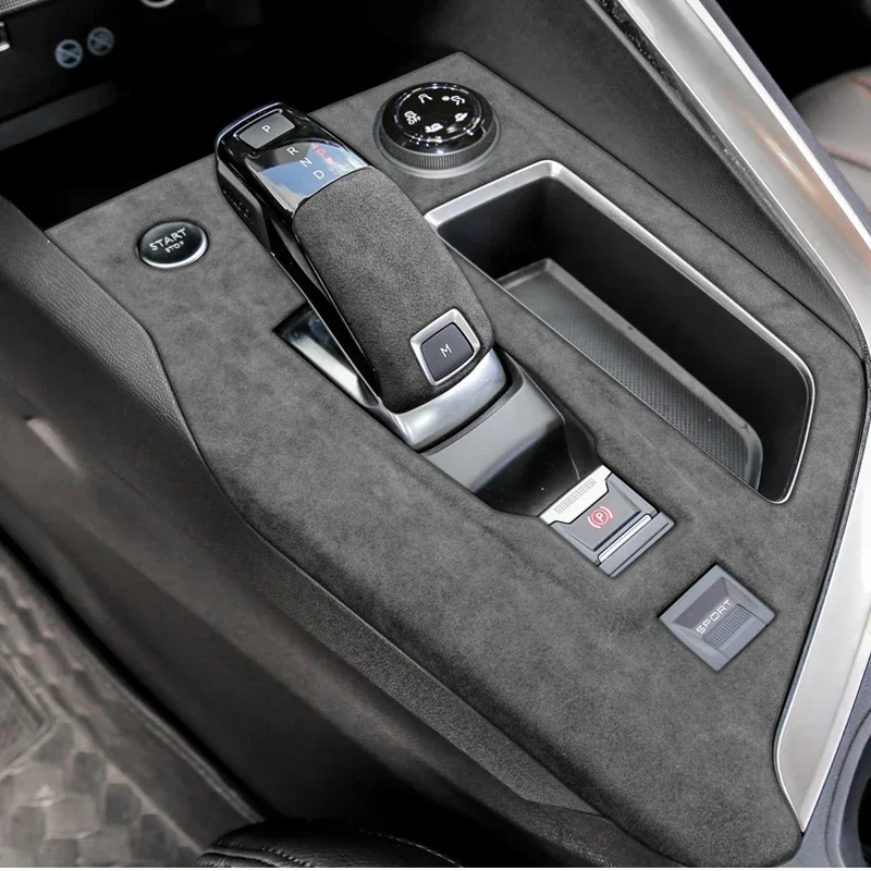 

For Peugeot 4008 5008 P84 P87 2017-2023 Italian Suede Interior Parts Car Central Gear Knob Cover Shifter Panel Window Lift Frame