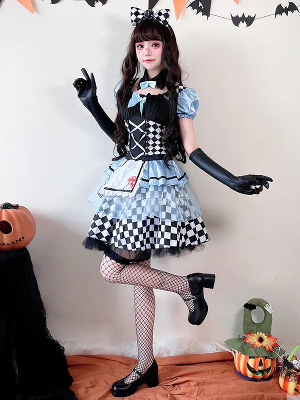 

Сценический костюм на Хэллоуин Алиса, горничная, клоун, юбка Лолиты, модная женская одежда принцессы, традиционная китайская этни...