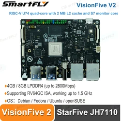 Visionfive 2クアッドコアRISC-V devボードstarfive jh7110クアッドコアRISC-Vシングルボードコンピューター (sbc) 統合3D gpu、4g/8g