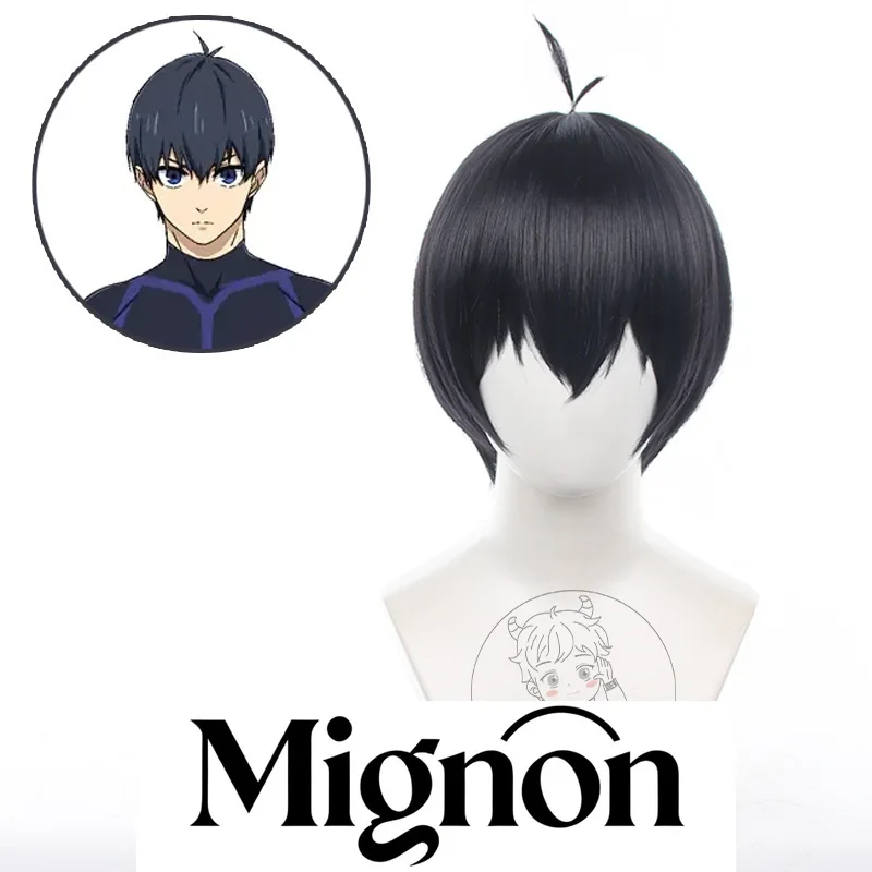 

Blue Lock Yoichi Isagi Cosplay Wig Blue Black Short Hair Daily Halloween Gift