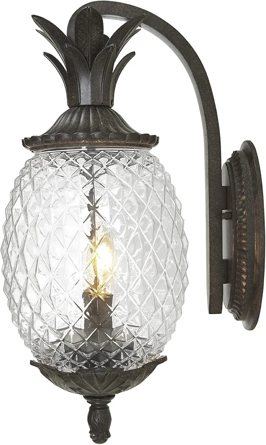 7502BC Lanai Collection perlengkapan lampu gantung dinding luar ruangan 2 lampu, Black Coral