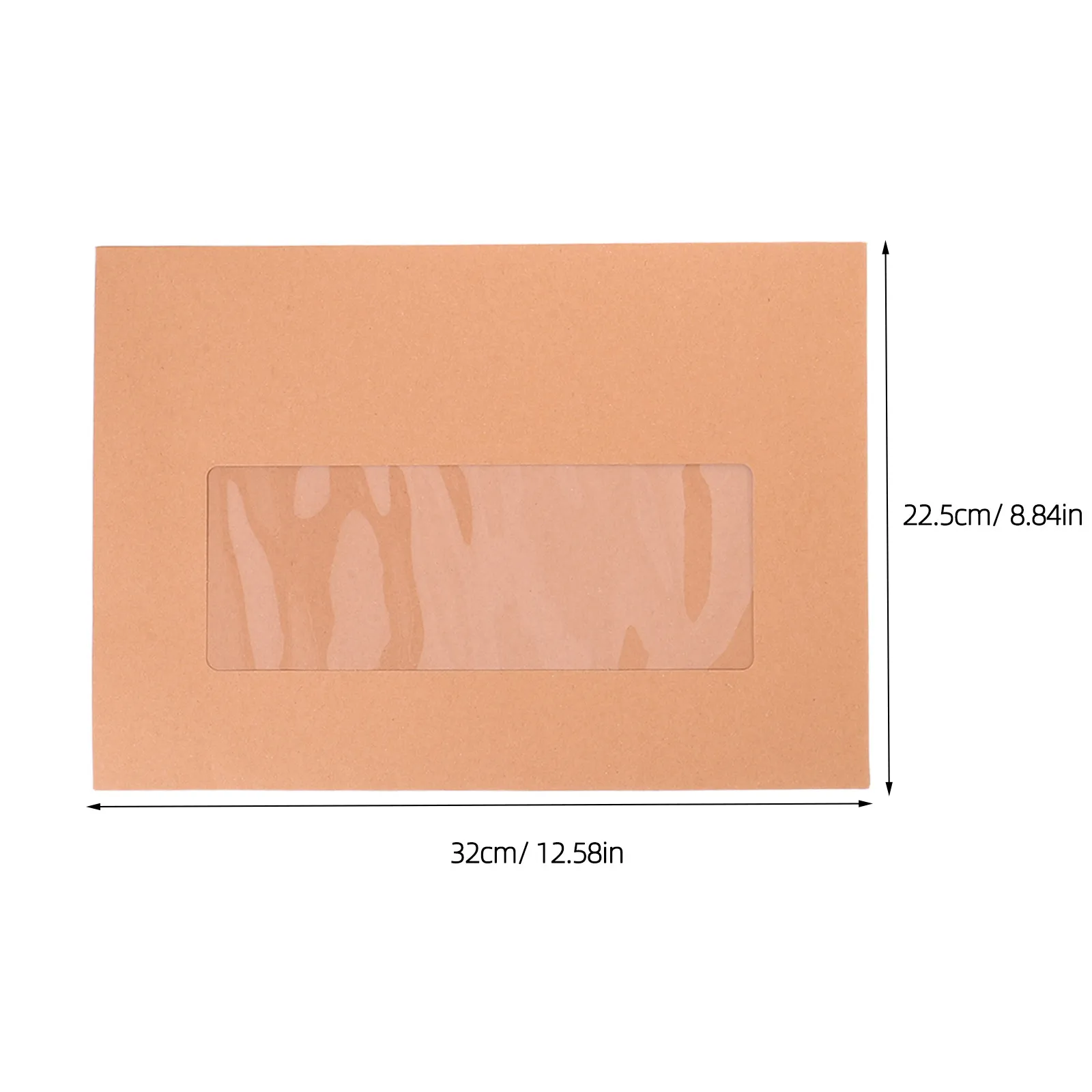 30Pcs Kraft Paper Window Envelopes Clear Full Window Document Folder Organizer Holder for Mailing Business Invoice Document 4