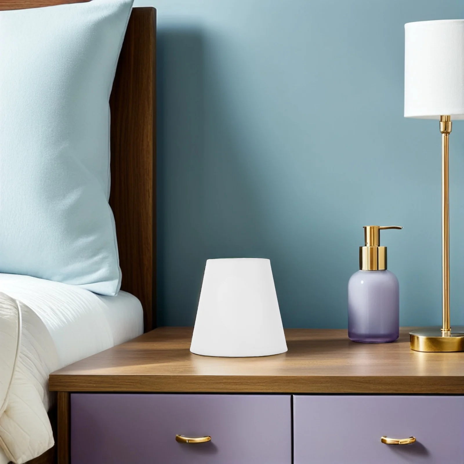 

White Fabric Lamp Shade Small Modern Table Light Cover for Bedroom Desk Lamp Replacement Living Room Decor Easy Install